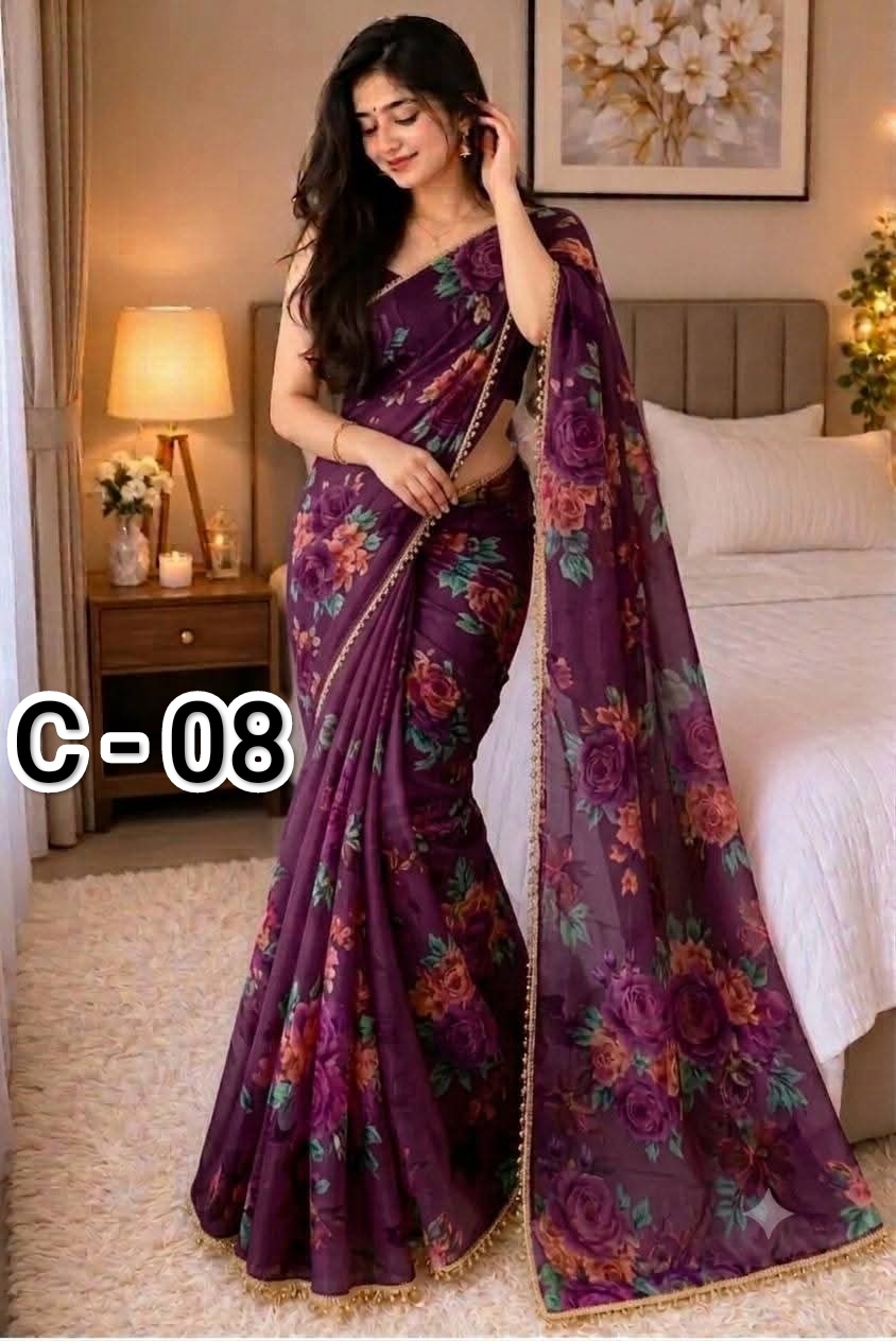 New Hit Digital Print Saree  Soft Premium Jorjet